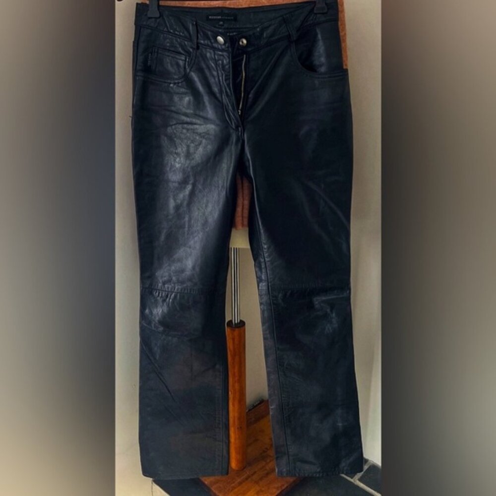 Original Rudsak Real leather pants size 29 Women’s Black straight leg - Picture 2 of 12